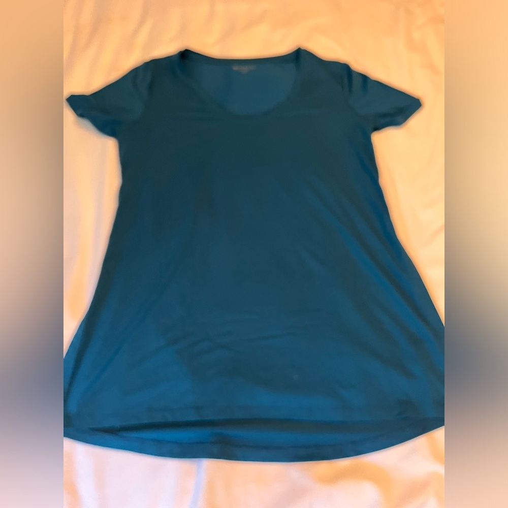 Scoop Neck Short Sleeve Tee in Teal